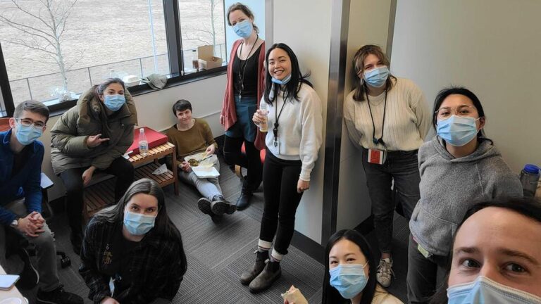 New Office! Lab members snap a picture during the move to Spaulding Rehab Hospital